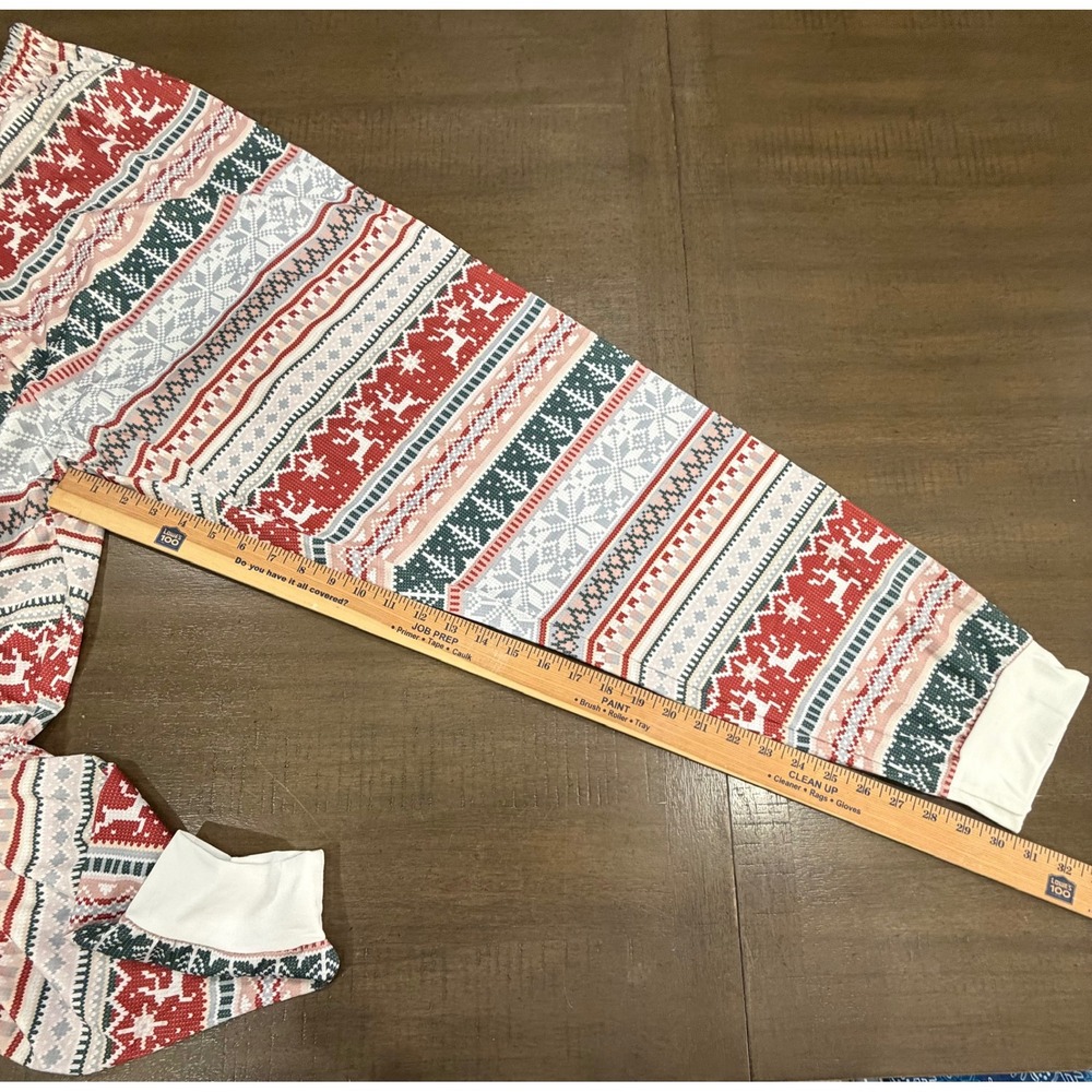 Fair Isle Pajama Lounge Pants Cozy Holiday Winter Red Gray XXL - Picture 5 of 8